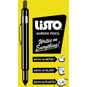 Listo - Black Marking Pencil Refills Writes on Any Surface, 72 Per Box - 162BBK