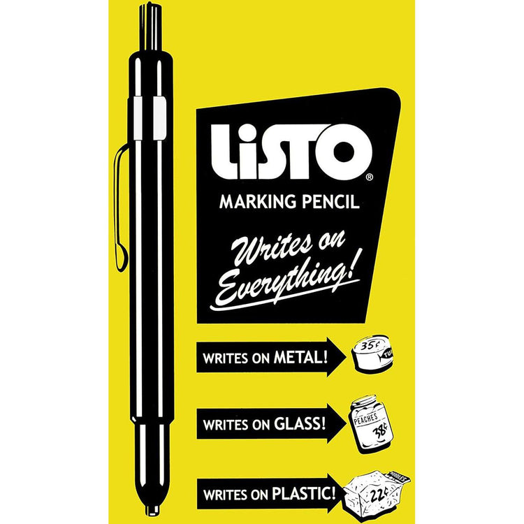 Listo - Black Marking Pencil Refills Writes on Any Surface, 72 Per Box - 162BBK