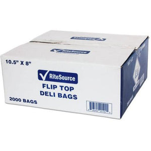 RiteSource - 10.5" x 8" High-Density Flip Top Deli Bag, "Fresh Stock" Print, 2000/Cs - DF100804