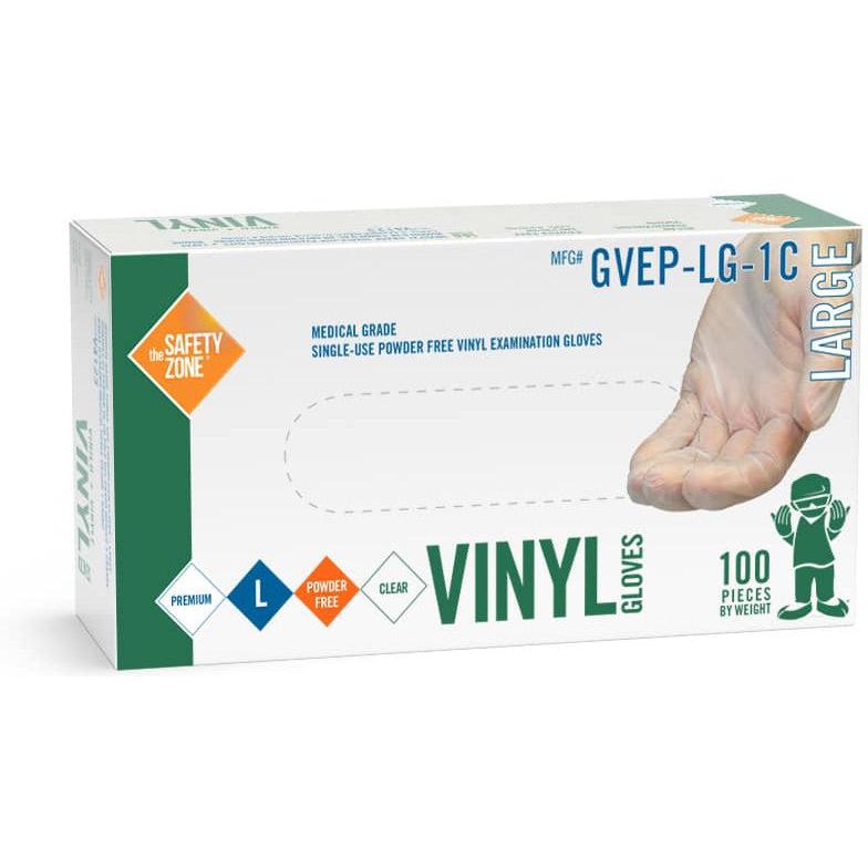 Ralston CanSafe - Large Clear PF Medical Grade Vinyl Gloves, 100/BX - GVEP-LG-1C