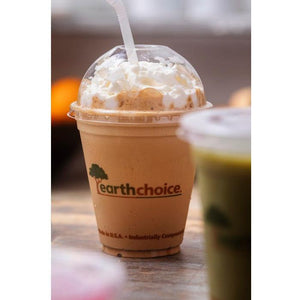 Pactiv Evergreen - Clear, Recycled Plastic Flat Lid with Straw Slot for "A" Size Cold Drink Cups, 900/cs - YPDL20C