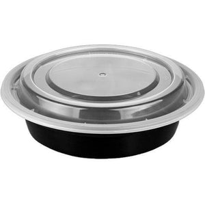 RitePak - 16 Oz, 6" Round Black Microwavable Container Combo, 150/cs - MC0616B