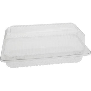 Pactiv Evergreen - Plastic Rectangular Hinged Container 8.625" x 4.625" x 3.5" With Button Snap Lid, 370/Cs - YTV0246NP