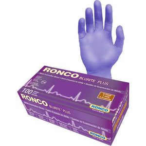 RONCO - Small Dark Blue Nitrile Powder-Free Blurite Plus Gloves, 100/bx - 966