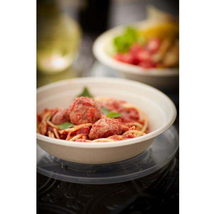 Pactiv Evergreen - 8" Clear Microwavable Flat PP Lid for Fiber Blend Bowls, 200/Cs - YPPLIDF8RND