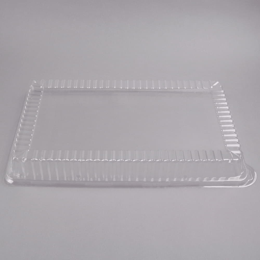 Fineline Settings - 12" x 18" Clear Plastic Rectangular High Dome Lid, 40/cs - DDRC1812.L