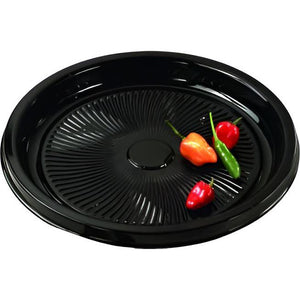 Sabert - 16" Black Nova Plus Round Platter with Clear High Dome Lid, 25/Cs - C9516