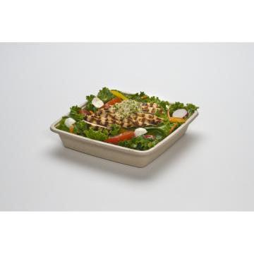 Sabert - 48 Oz Square Deep Pulp Container, 300/cs - 49148F300N