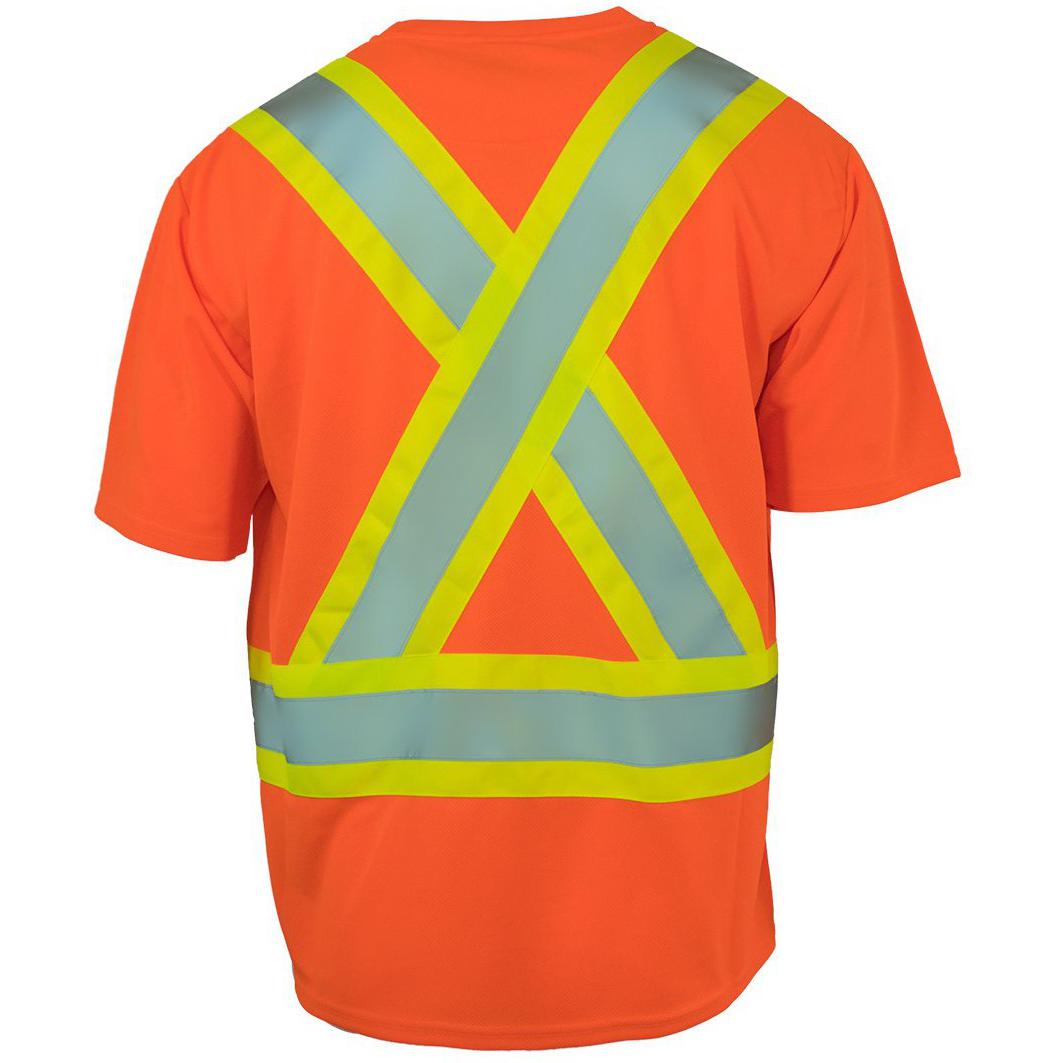 Forcefield - Hi Visibility Orange Medium Neck Short Sleeve Crew Safety T-Shirt - 022BESAM