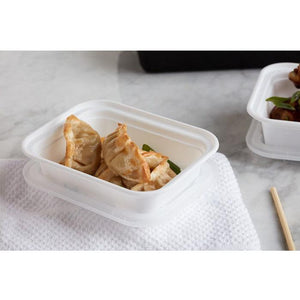 Pactiv Evergreen - VERSAtainer 12 Oz White/Clear Rectangular PP Container and Lid, Pack of 150cs - NC818