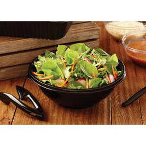 Sabert - 80 Oz Plastic Black Round Bowls, 50/ Cs - 92080A50