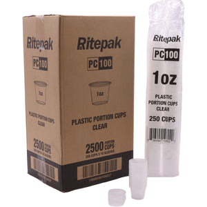 RitePak - 1 Oz Clear Plastic Portion Cups - 2500/Cs - PC100