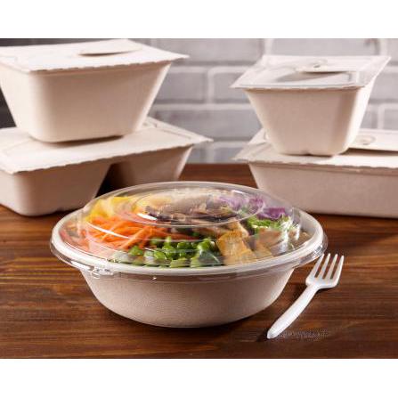 Sabert - Clear High Dome Lid for 24, 32, 48 Oz Pulp Round Bowls, 300/Cs - 5112090D300