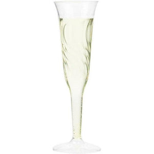 Fineline Settings - 5 Oz Clear Plastic Champagne Flute, 8 x 12/cs - 2106