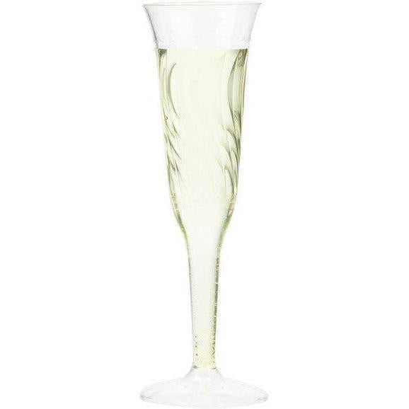 Fineline Settings - 5 Oz Clear Plastic Champagne Flute, 8 x 12/cs - 2106