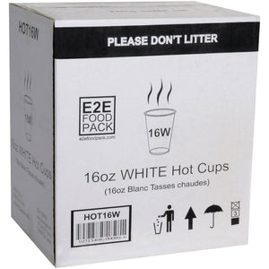 YesEco - 16 Oz White Paper Coffee Hot Cup, 1000/Cs - HOT16W