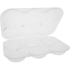 Pactiv Evergreen - 9.6 x 6.8 x 1.5” Clear, PET 6 Tart Hinged Lid Container, 250/cs - TV0236P