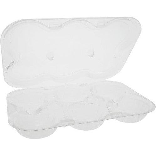 Pactiv Evergreen - 9.6 x 6.8 x 1.5” Clear, PET 6 Tart Hinged Lid Container, 250/cs - TV0236P