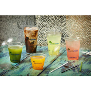 Pactiv Evergreen - Clear, Recycled Plastic Flat Lid with Straw Slot for "A" Size Cold Drink Cups, 1020/cs - YLP20C