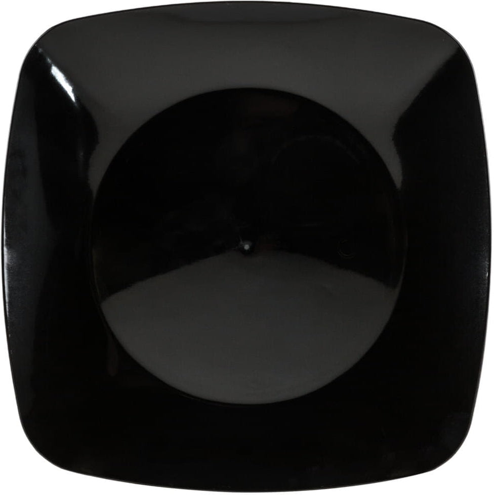 Fineline Settings - 7.5" Black Plastic Square Plate, 10 Per Pack - 1508BK