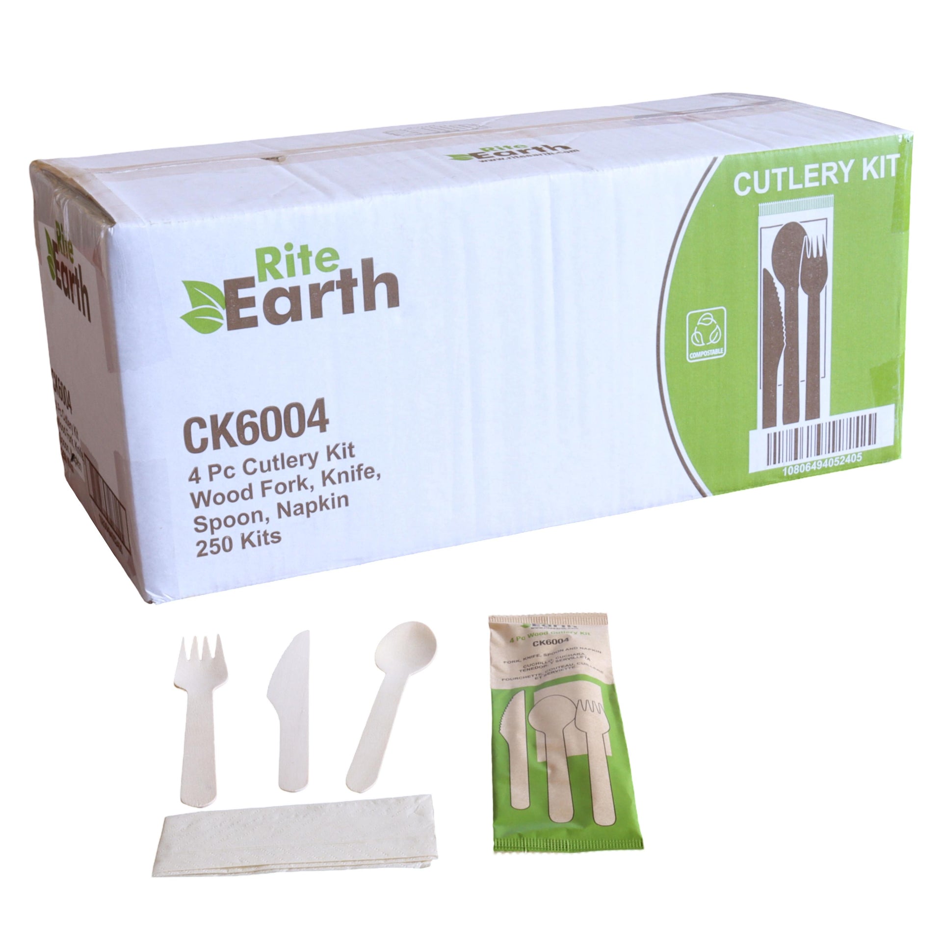 RiteEarth - Cutlery Kit 4pc Wood (K,F,S,N) - CK6004