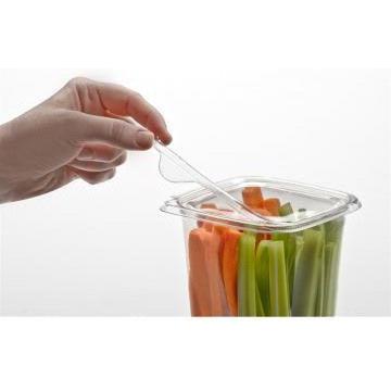 Sabert - Clear SureStrip Tamper Resistant Lid for Square Tubs, 1000/cs - 51402TR1000