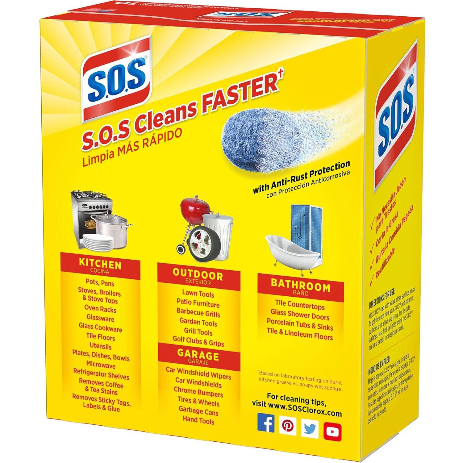 S.O.S - Soap Filled Steel Wool Cleaning Pads - HP02950