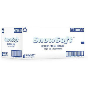 Snow Soft - 100 Sheet 2 Ply Facial Tissue, 30 Bx/Cs - FT10030
