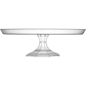Fineline Settings - 11.75" Clear Plastic Cake Stand, 12/cs - 3601-CL