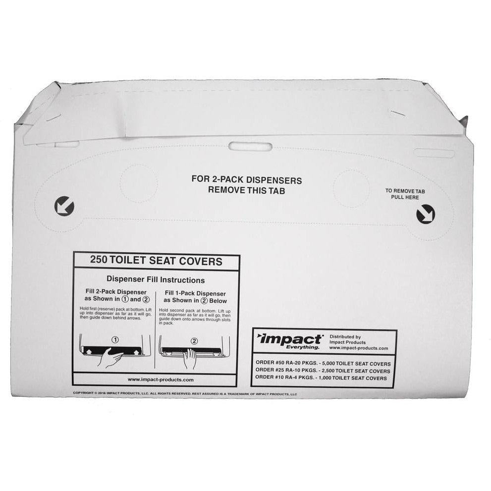 Rest Assured - Impact Earth 1/2 Fold Green Seal Toilet Seat Cover, 250/pk - 25130873