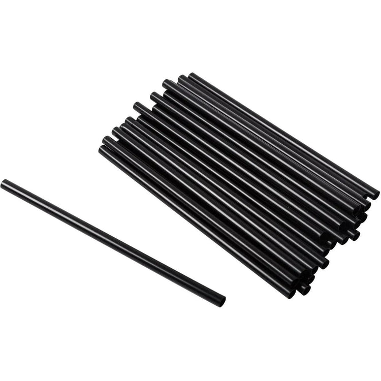 Hy-Stix - 6" Black Milk Shake Super Straw , 1/2500/Pk - STR-CSP-6BK