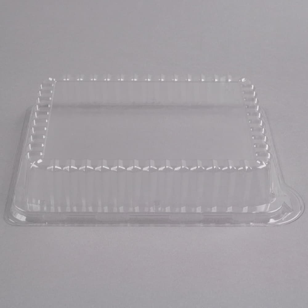 Fineline Settings - 10" x 8" Clear Plastic Rectangular Dome Lid, 50/cs - DDRC810.L