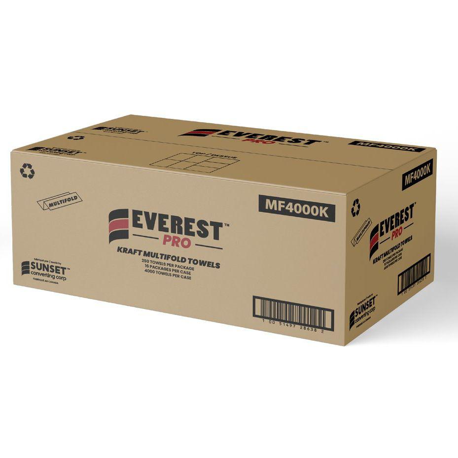 Everest Pro - Kraft Mulitfold Hand Towel, 4000/Cs - MF4000K