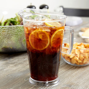 Fineline Settings - 60 Oz Clear Heavy Duty Plastic Pitcher, 12/cs - 3402-CL