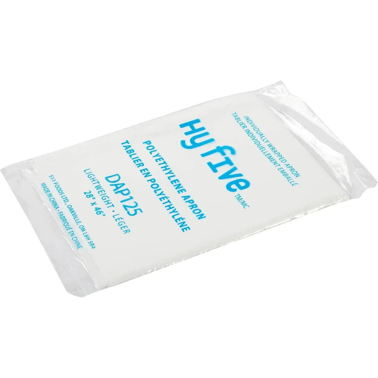 Hy-Five - 28" x 46" White 1.25 Mil Apron, 10/100/Pk - DAP125