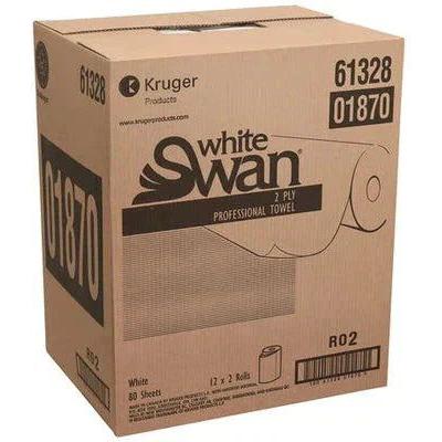 White Swan - 24 x 80 Sheet 2 ply Professional Roll Towels, 2Rl/Pk - 01870