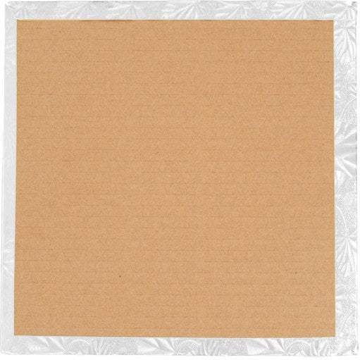 Enjay Converters - 10" x 10.25" Square Silver Cake Board, 24/cs - 1410SS24