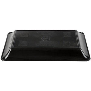 Fineline Settings - 10" x 14" Black Rectangular Plastic Cater Tray, 25/cs - RC472BK