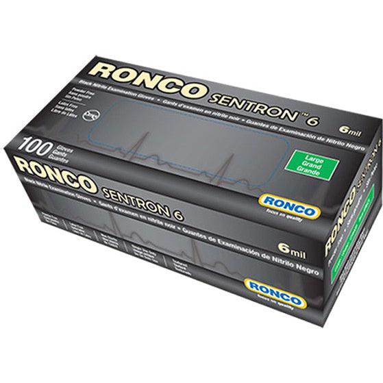 RONCO - XX-Large Black Nitrile Powder-Free Sentron Gloves, 100/bx - 962XX