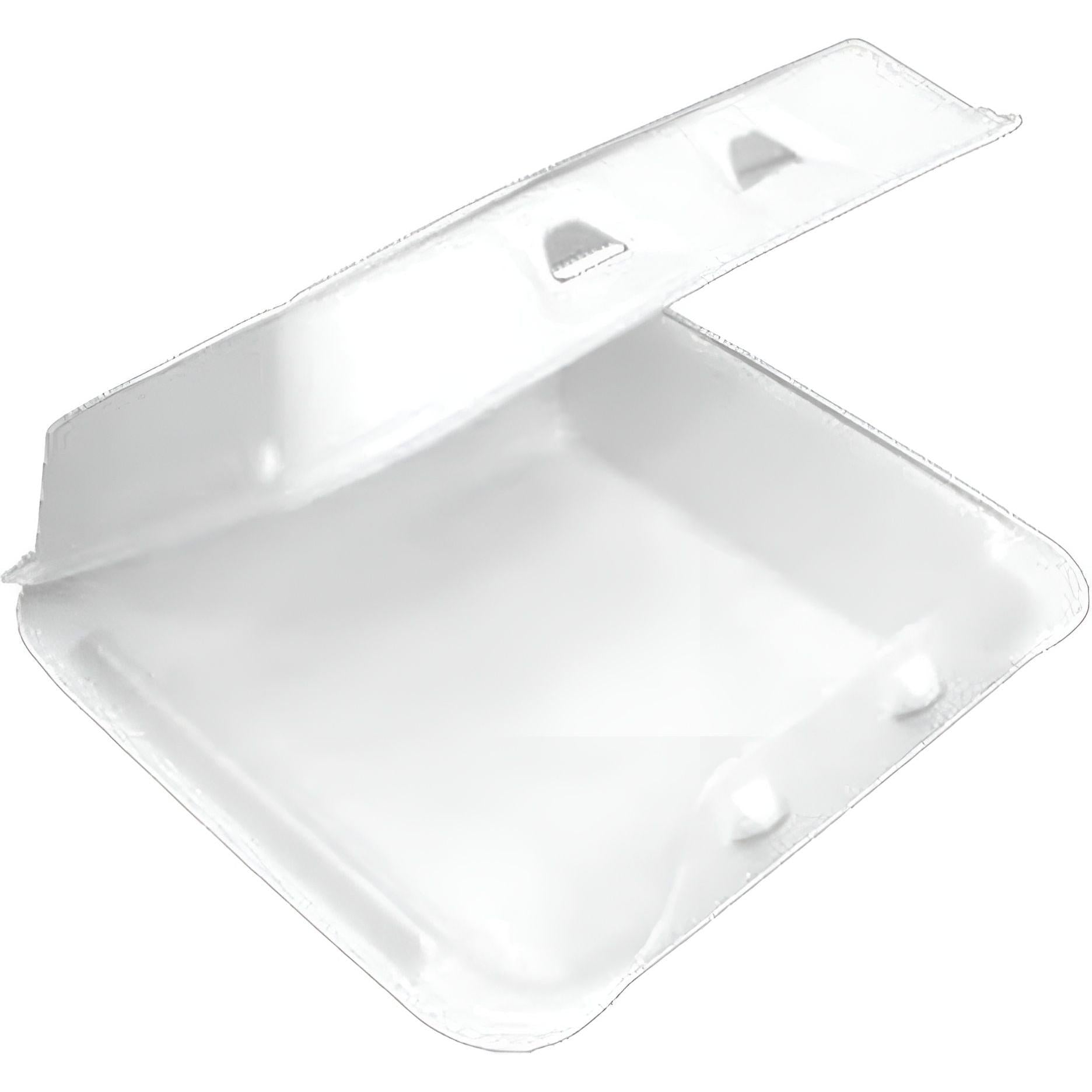 Pactiv Evergreen - 9" x 9.125" x 3.25", White Foam Large Hinged-Lid Takeout Container Smartlock, 150 Per Case - YHLW09010000