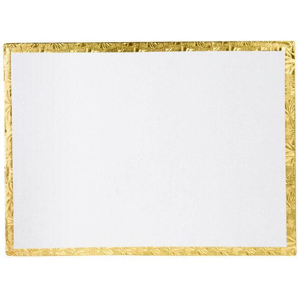 Enjay Converters - 1/2 Sheet Single Wall 13.75" x 18.75" Scallop Embossed Gold Cake Board, 50 Per Case - SW18341334SGEMB