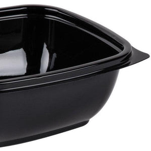 Sabert - 12 Oz Black Square Plastic Containers - 500/cs - 95012B500