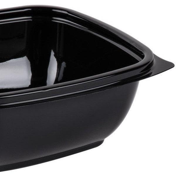 Sabert - 12 Oz Black Square Plastic Containers - 500/cs - 95012B500
