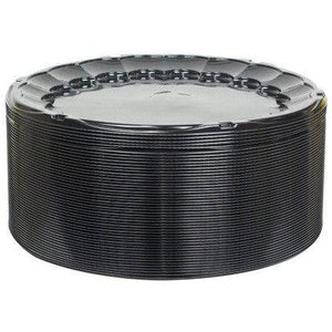 Pactiv Evergreen - 18" Black Plastic Round Catering Tray, 50/Cs - 9818K