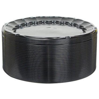 Pactiv Evergreen - 18" Black Plastic Round Catering Tray, 50/Cs - 9818K