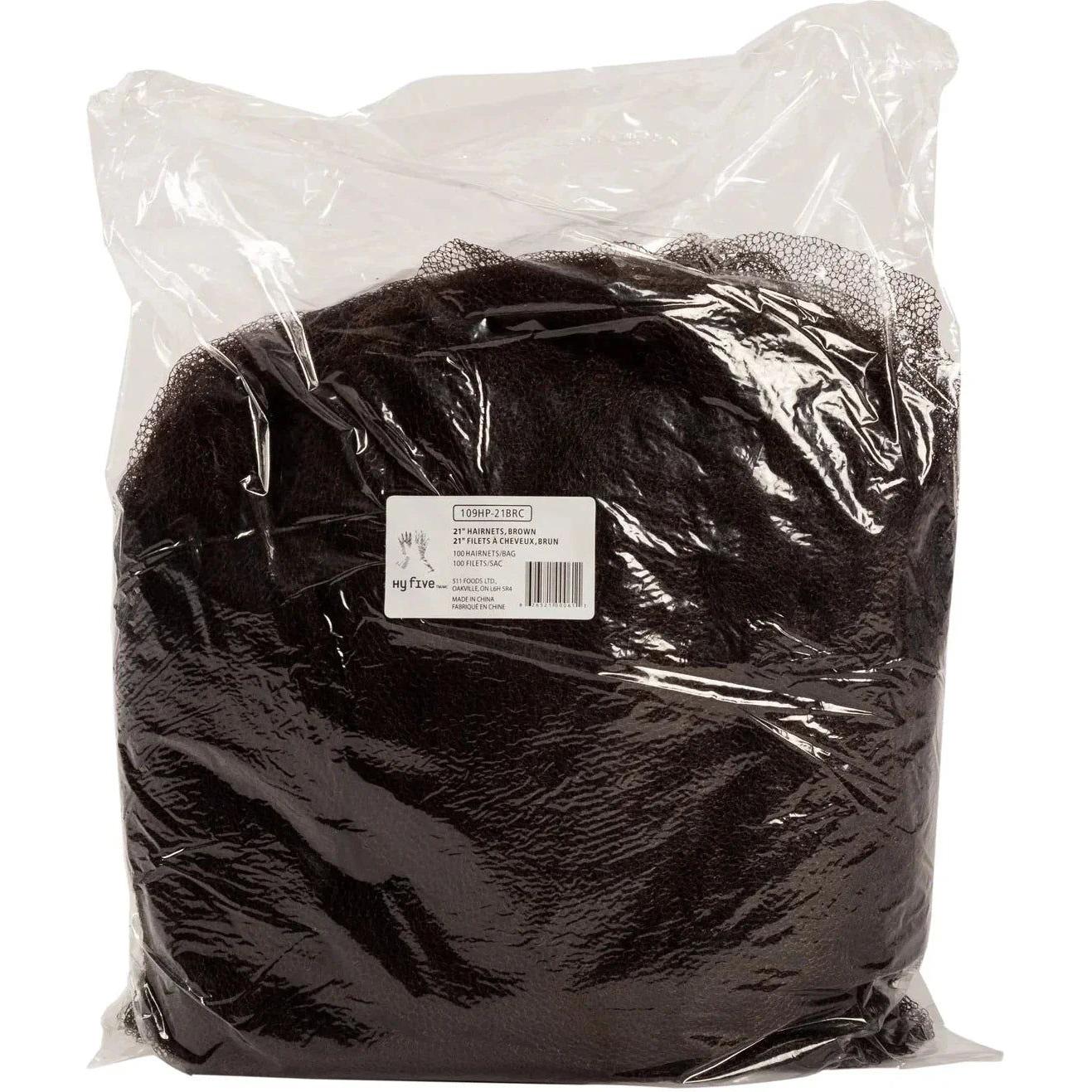 Hy-Pax - 21" Brown Hairnets, 20/100/Pk - 109HP-21BRC