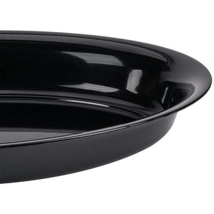Fineline Settings - 21" x 14" 250 Oz Black Plastic Deep Oval Bowl - 3514DBK