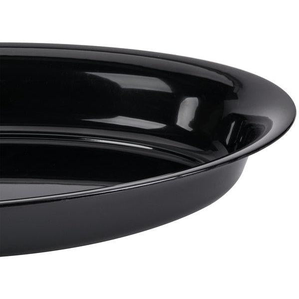 Fineline Settings - 21" x 14" 250 Oz Black Plastic Deep Oval Bowl - 3514DBK