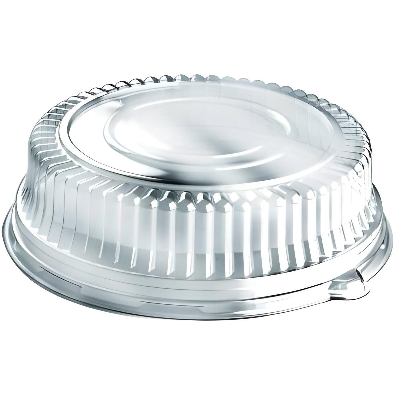 Sabert - 12" Black Nova Plus Round Platter with Clear High Dome Lid, 25/cs - C9512