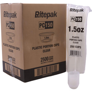 RitePak - 1.5 Oz Clear Plastic Portion Cups, 2500/Cs - PC150